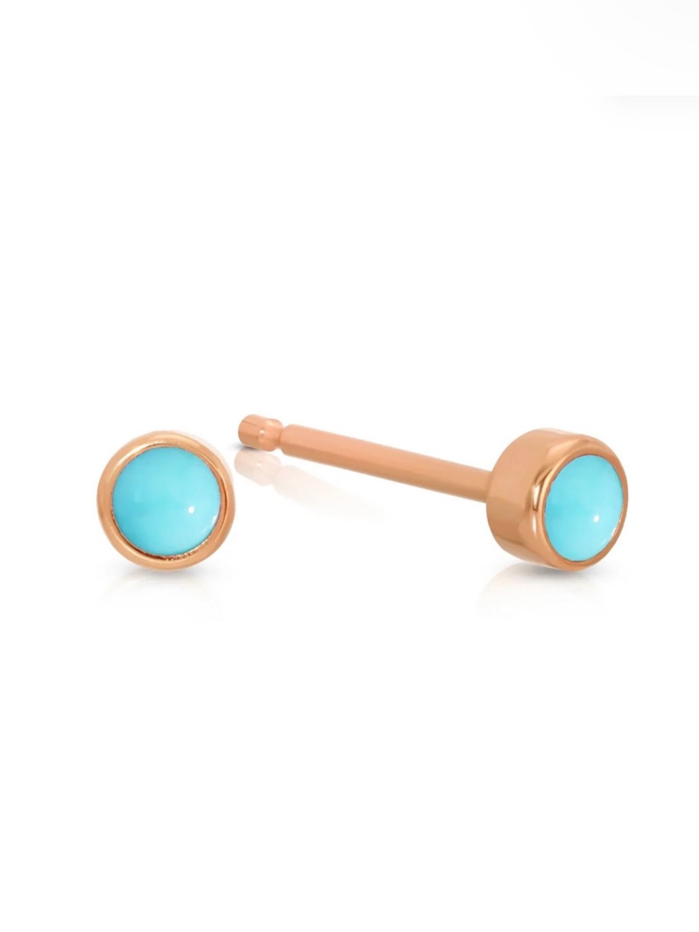 Maya Brenner Turquoise Birthstone Studs - Rose Gold